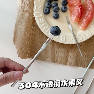 创意餐具水果签家用吃水果小叉子甜品叉 创意餐具不锈钢水果叉韩式