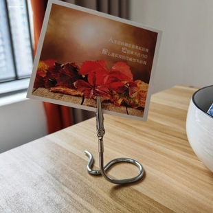 不锈钢便签夹餐牌架席位卡架子蛋糕店价格卡片座甜品面包展示夹子