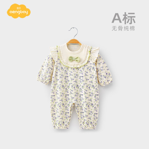 Aengbay婴儿衣服纯棉外出连体衣