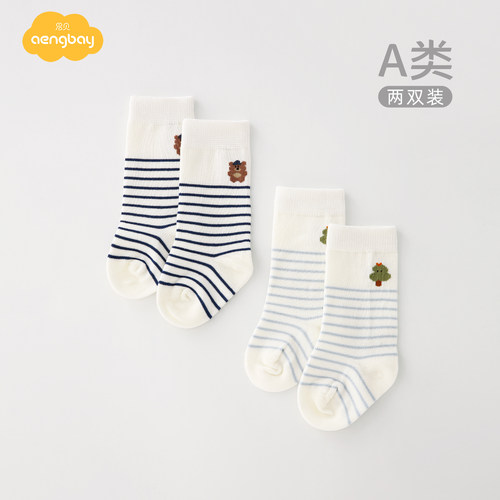 aengbay婴儿袜子男女宝宝中筒袜