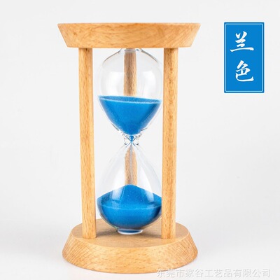 厂家直销原木三柱圆形计时器沙漏创意摆件木质时间沙漏计时器