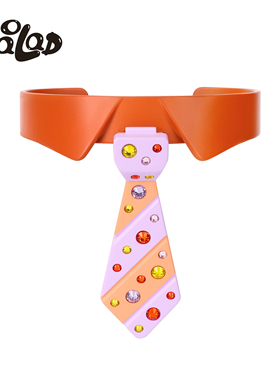 官方emo salad 3D打印choker 亮钻领带项圈项链 原创设计小众项链