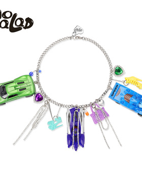 官方emo salad 不规则汽车手工项链 原创设计 green/navy/blue