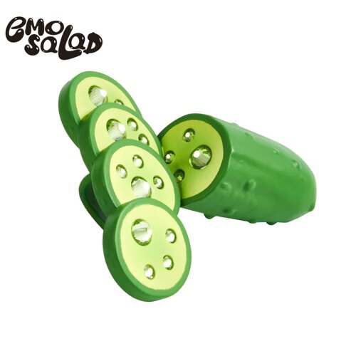 官方emo salad 3D打印表情包 亮钻黄瓜戒指原创设计Cucumber ring