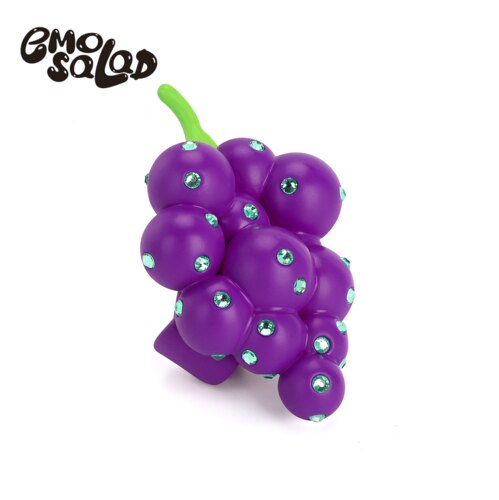 官方emo salad 3D打印表情包 亮钻葡萄戒指 原创设计 Grape ring