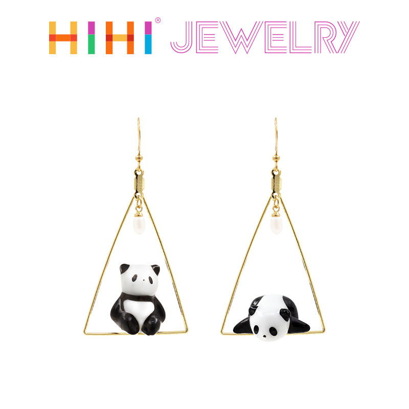 【丛林系列】阿宝耳环熊猫陶瓷