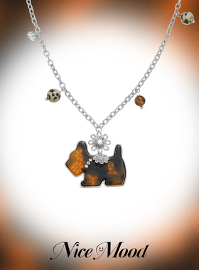 雏菊西高地小狗项链辣妹毛衣链