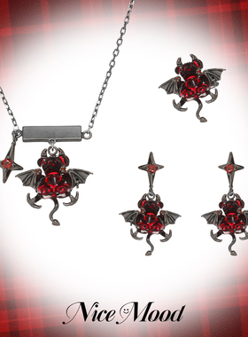 【买3免1】恋与深空恶魔小熊项链女四芒星暗黑辣妹亚比风锁骨链