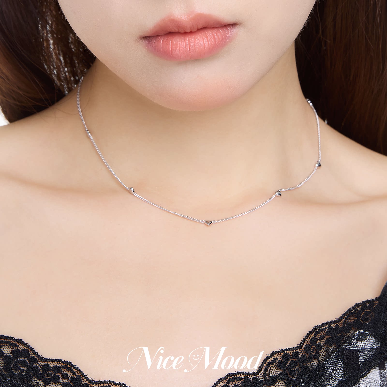 925纯银爱心项链女百搭礼物