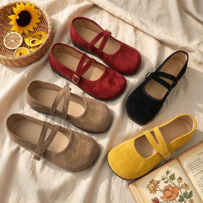 2026春季百搭休闲平底多巴胺豆豆鞋乐福鞋女布鞋透气软底一脚蹬,女鞋,时尚休闲鞋,淘宝优惠券,粉丝福利购,淘宝优惠卷
