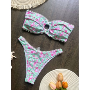 比基尼印花性感露背分体泳衣女士bikini Separate swimming suit