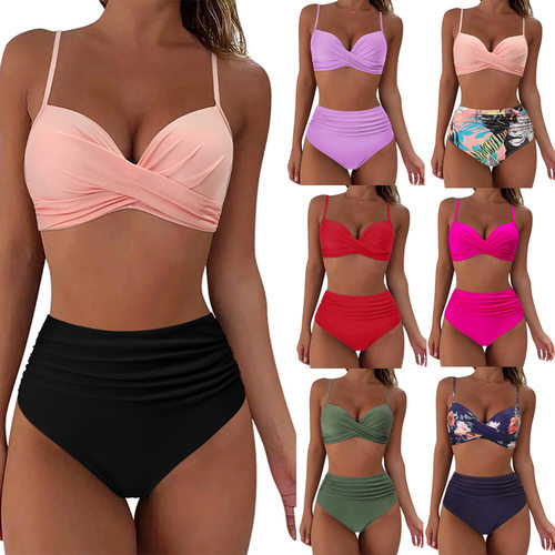 Two-piece swimsuits and sexy bikinis欧美沙滩度假女分体游泳衣