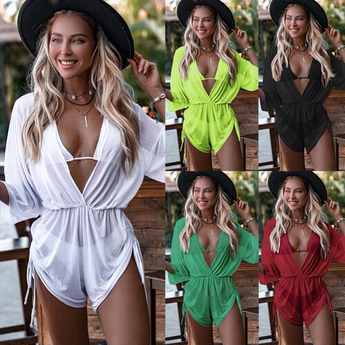 系带高腰性感三件套比基尼泳衣泳装High-waisted bikini swimsuit