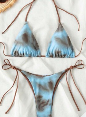 2024爆款欧美分体性感辣妹系带时尚泳衣Stylish lace-up swimsuit