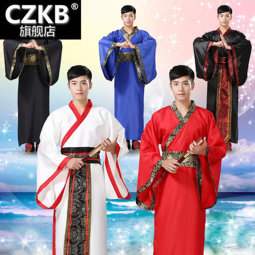 新款古装服装男汉服男士曲裾臣子