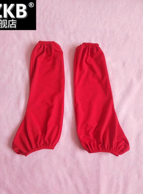 。六一说唱中国红舞蹈儿童演出服幼儿红色表演鞋套脚套开门红喜庆