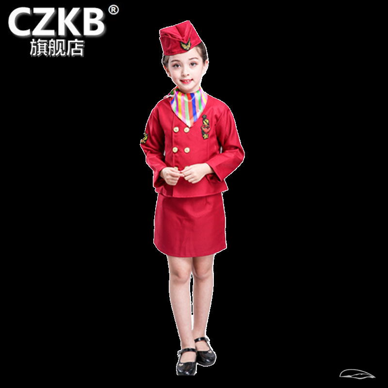 儿童机长空姐制服飞行员机长走秀