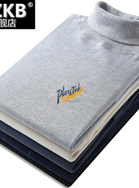 中老年秋衣老式纯棉白高领翻领男式纯棉内衣堆堆领打底衫单上衣女