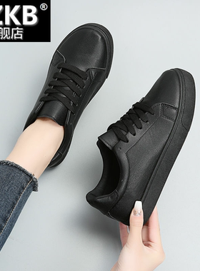 休闲黑色运动鞋百搭防水防滑休闲上班软底鞋超软轻便不累脚女鞋潮