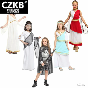 。儿童角色扮演cos服饰 古希腊神话雅典娜女神罗马公主希腊公主服