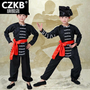 。儿童武松打虎戏服服装话剧舞台演出成人老虎照镜子成人服装成人