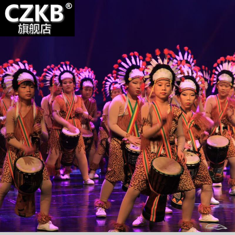 儿童疯狂原始土著人舞蹈服非洲鼓表演服幼儿野人演出服印第安服装