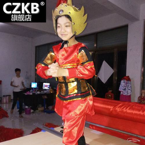 新款儿童古代士兵服装古装盔甲戏