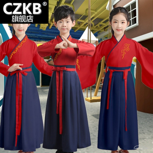 儿童汉服女超仙飘逸襦裙女童明制袄裙女大童古装中国风连衣裙春秋