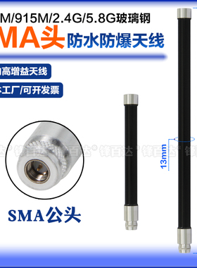 868M 915MHz 700-800MHZ 2.4G 5.8G矿用煤矿天线防水防爆防火阻燃煤安本安天线SMA头全向高增益玻璃钢天线