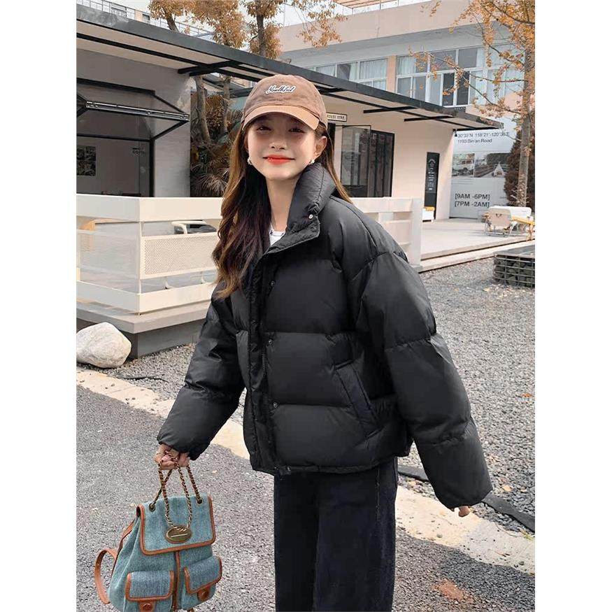 短款羽绒服女2025年冬新款小个子宽松加厚立领95白鸭绒面包服外套