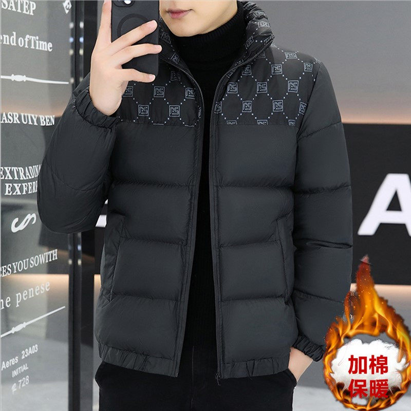 棉衣潮牌冬季加厚休闲拼色棉袄短款立领棉服修身外套2024男士新款