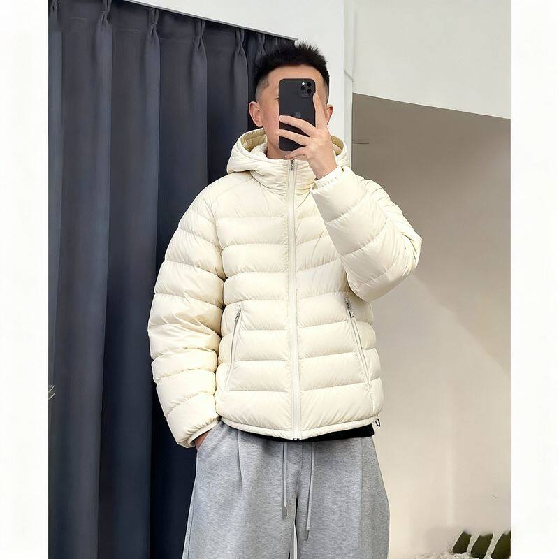 轻薄排骨羽绒服男士白鸭绒2025轻薄美式外套保暖休闲内搭情侣