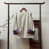 桑蚕丝锦罗外套W50087 新中式 孔雀翎