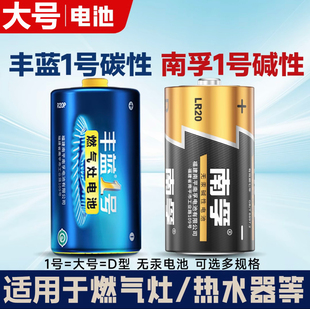 南孚丰蓝1号电池碳性一号大号燃气灶专用热水器煤气灶天然气灶R20