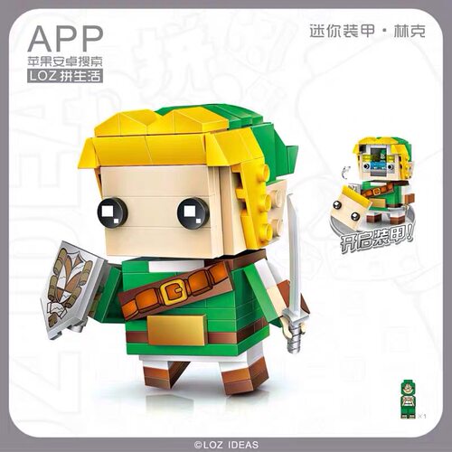 LOZ1424 现货 迷你积木方头人仔合集超级英雄卡通Q萌拼装模型林克