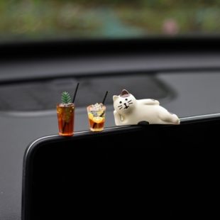 车载摆件中控台迷你猫咪饰品可爱屏幕边显示器汽车内饰礼物送礼
