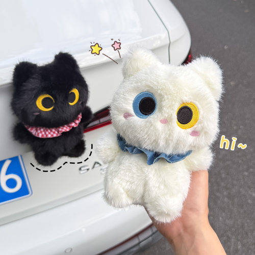 可爱黑猫汽车尾部装饰公仔玩偶