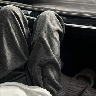 300斤灰色糯米裤 女秋冬加绒梨形身材胖mm高腰显瘦垂感休闲阔腿裤