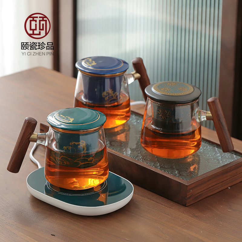 陶瓷内胆过滤泡茶杯耐热茶水分离玻璃杯 办公室木把手带盖马克杯|ruв категории посуда, кубок/кубок/чайник, кружка - от Buy2taobao.com для оказания профессиональной услуги покупки агента Taobao