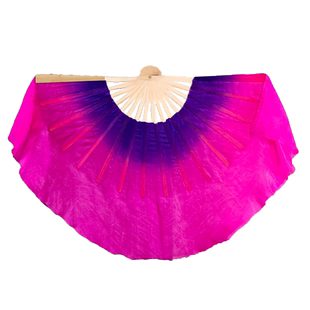 真丝舞蹈扇原版扇花花开幸福群舞山西民间舞小花戏紫渐变秧歌扇子