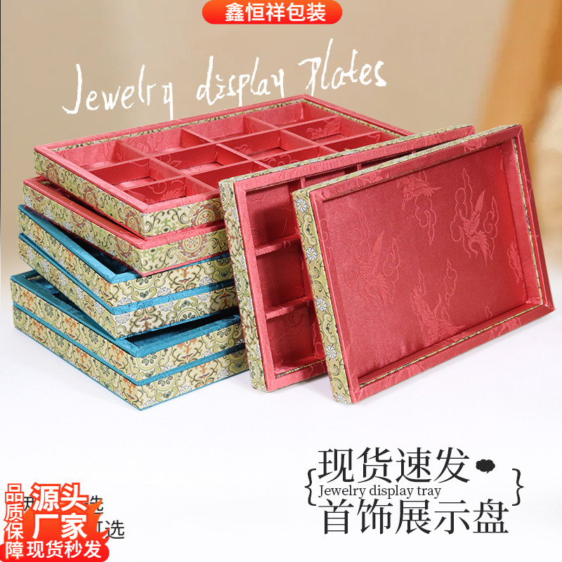 中国风仙鹤国潮珠宝首饰绒布