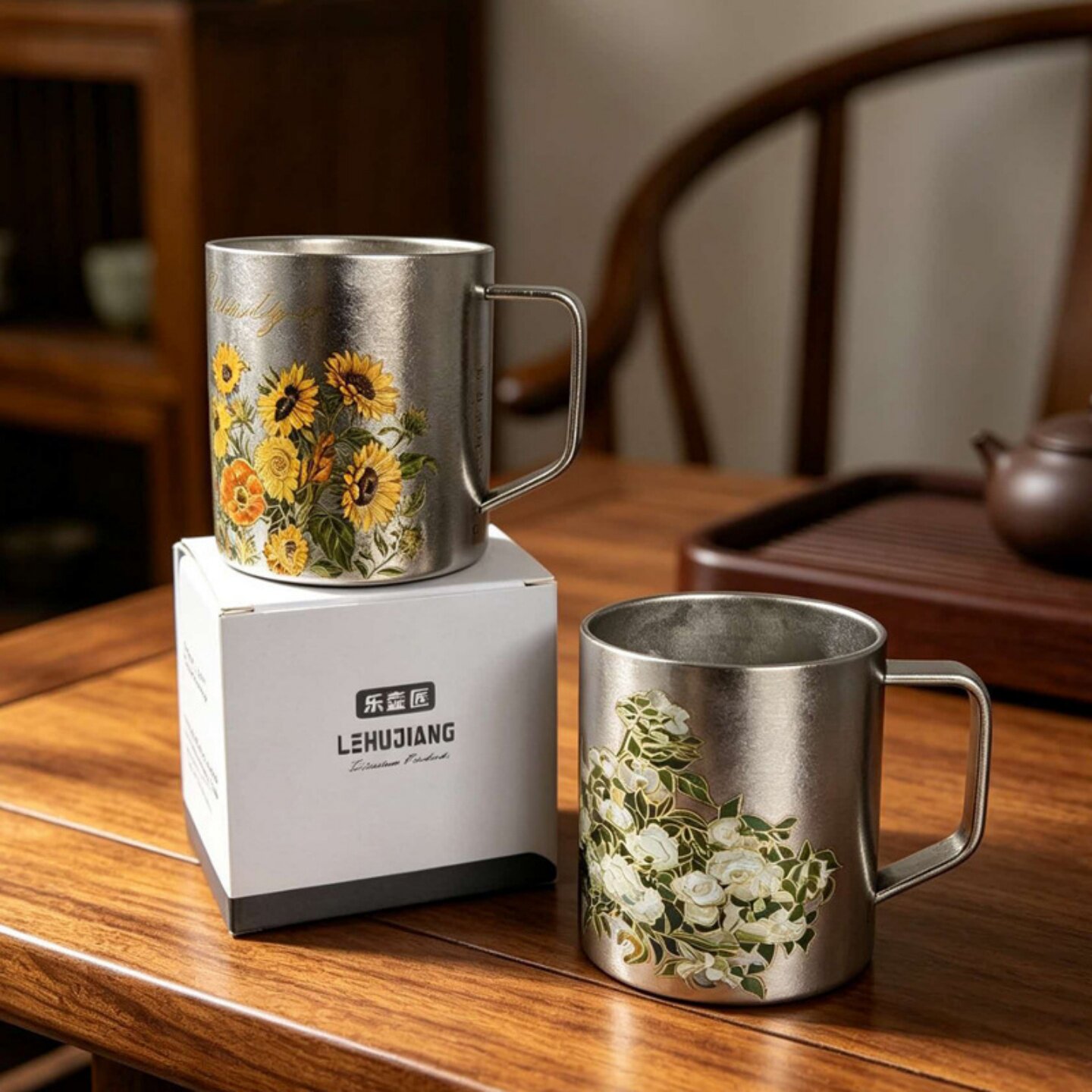 纯钛马克杯抑菌咖啡杯礼品刻字