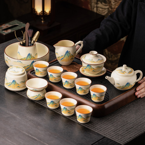 亚光定窑功夫茶具轻奢礼盒送长辈