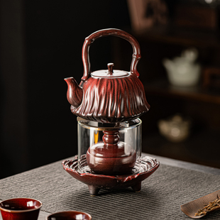 渐变红莲蓬煮茶观火炉温茶套装家用烛火酒精灯温茶器暖茶2026新款
