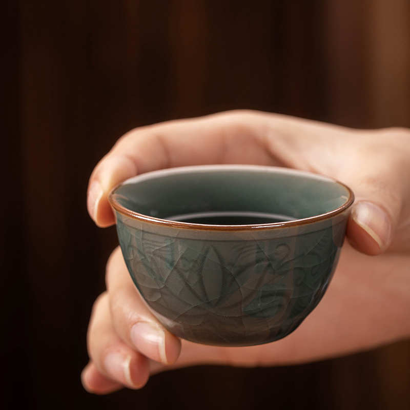 哥窑冰裂纹茶杯个人主人杯