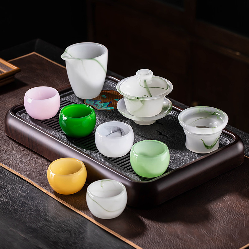 水墨琉璃茶具套装家用高档陶瓷泡茶壶盖碗功夫茶杯2026新款泡茶器