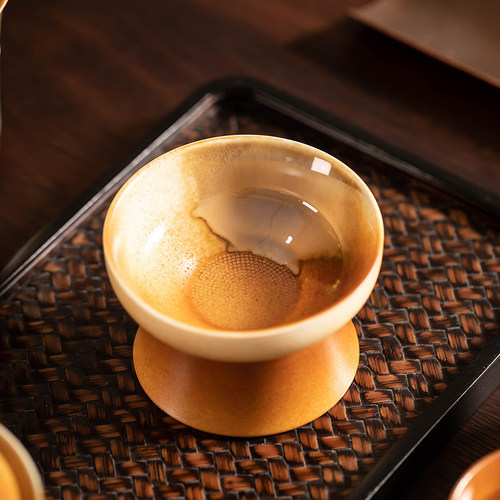 匠序柴烧茶漏组茶漏一体滤茶器