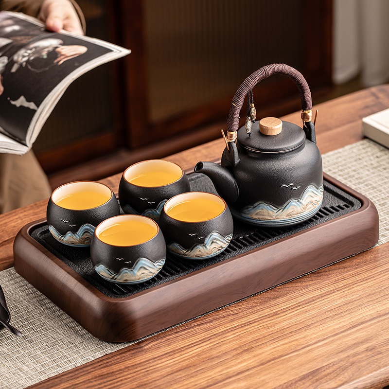 汝窑提梁壶功夫茶具套装