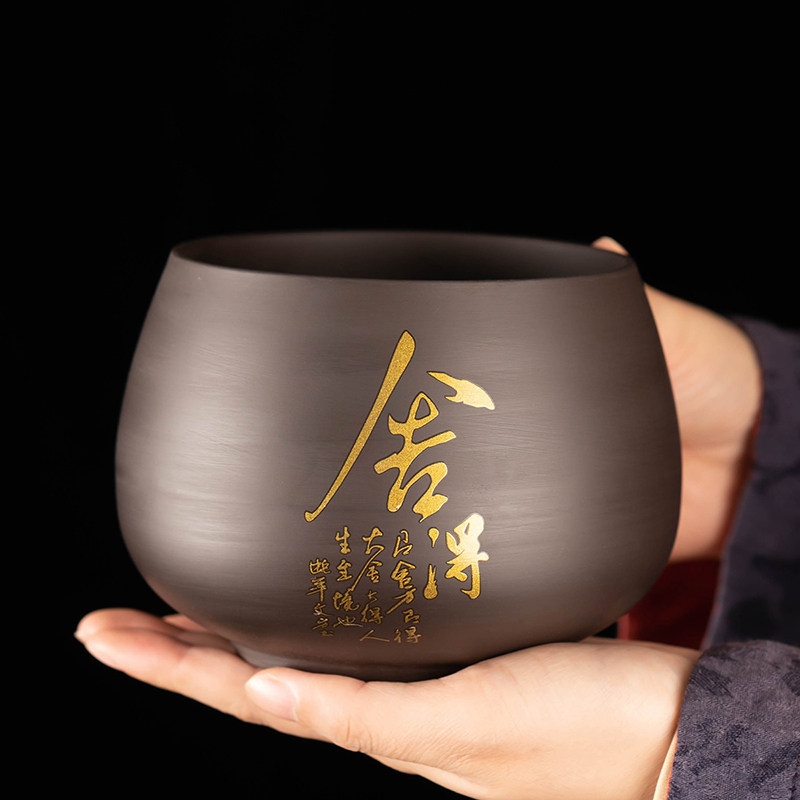 紫砂茶渣缸大号茶洗家用陶瓷桌面水盂功夫茶道零配件茶杯水缸笔洗