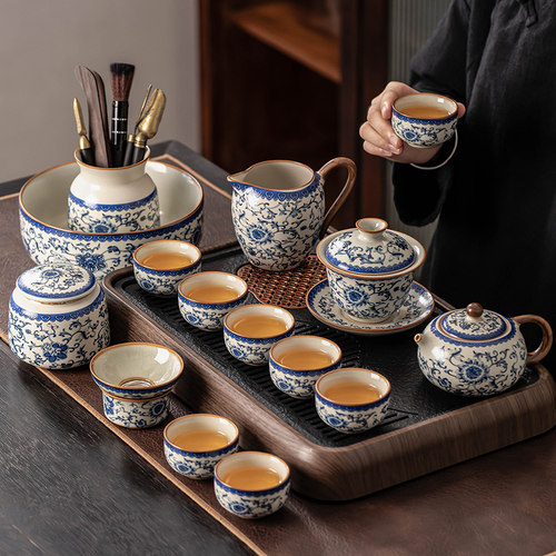 匠序青花汝窑茶具套装轻奢高档